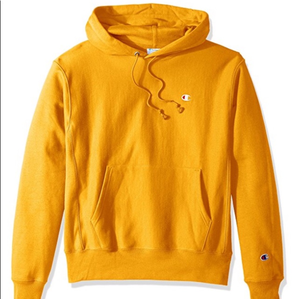 yellow champion hoodie